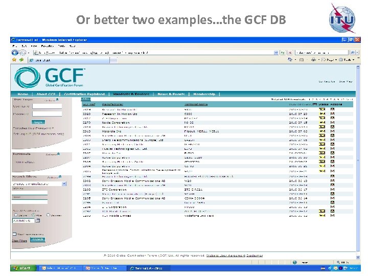 Or better two examples…the GCF DB 