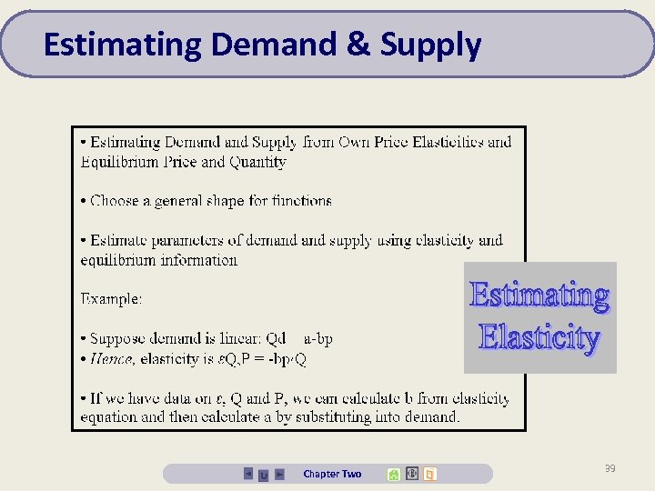 Estimating Demand & Supply Chapter Two 39 
