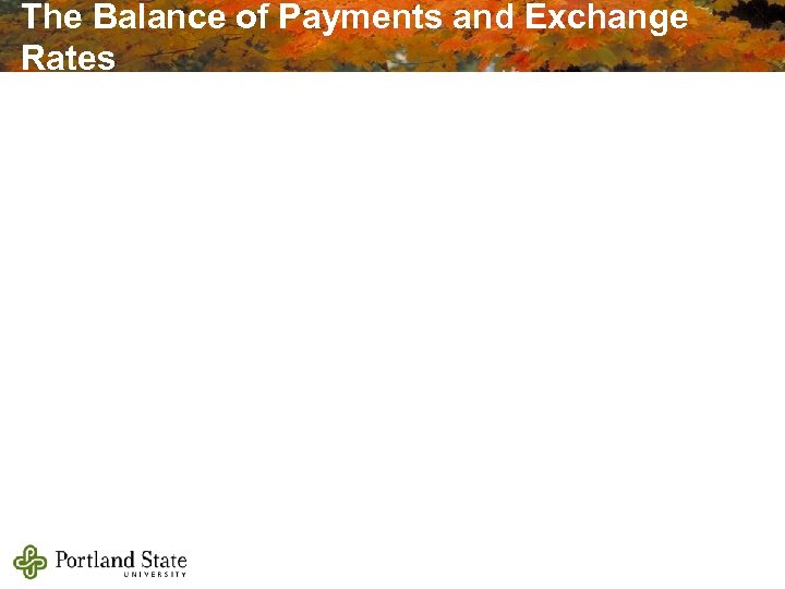 The Balance of Payments and Exchange Rates 