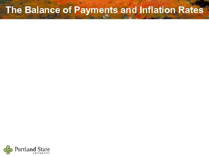 The Balance of Payments and Inflation Rates 