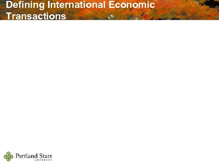 Defining International Economic Transactions 
