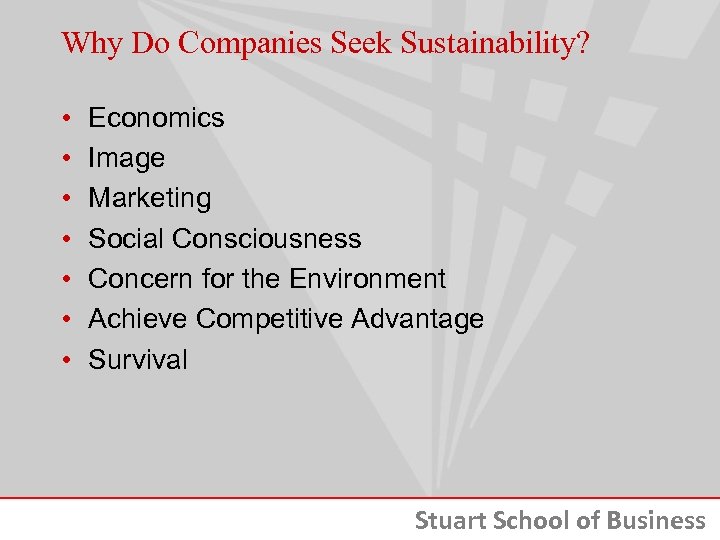 Why Do Companies Seek Sustainability? • • Economics Image Marketing Social Consciousness Concern for