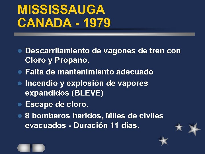 MISSISSAUGA CANADA - 1979 l l l Descarrilamiento de vagones de tren con Cloro