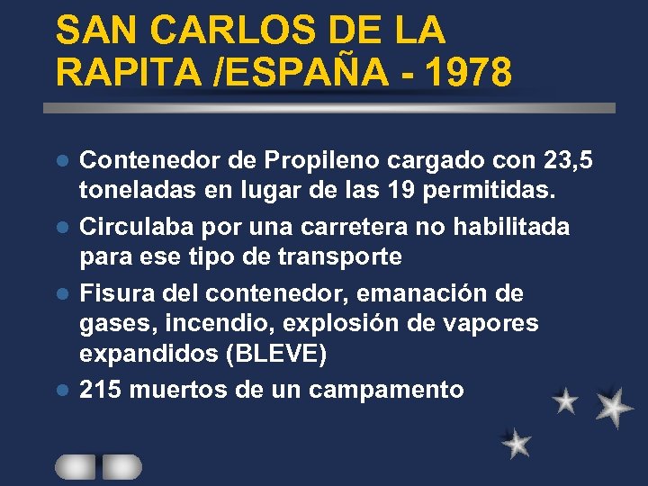 SAN CARLOS DE LA RAPITA /ESPAÑA - 1978 Contenedor de Propileno cargado con 23,