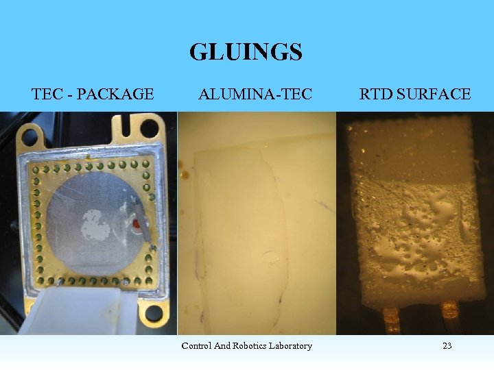 GLUINGS TEC - PACKAGE ALUMINA-TEC Control And Robotics Laboratory RTD SURFACE 23 