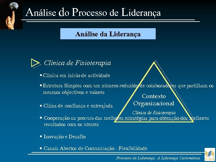 Análise do Processo de Liderança Análise da Liderança Clínica de Fisioterapia Clínica em início