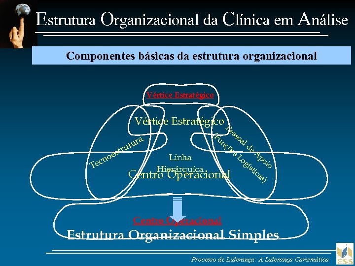 Estrutura Organizacional da Clínica em Análise Componentes básicas da estrutura organizacional Vértice Estratégico P