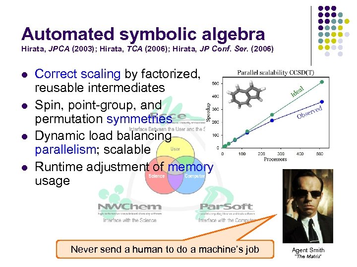 Automated symbolic algebra Hirata, JPCA (2003); Hirata, TCA (2006); Hirata, JP Conf. Ser. (2006)