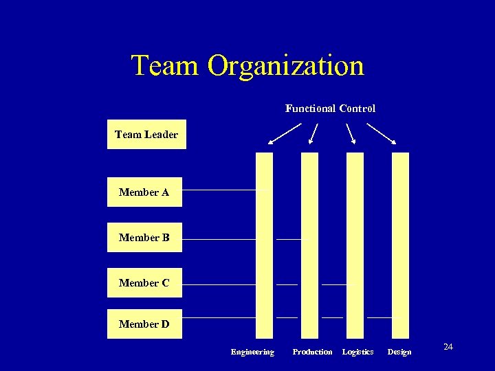 Team Organization Functional Control Team Leader Member A Member B Member C Member D
