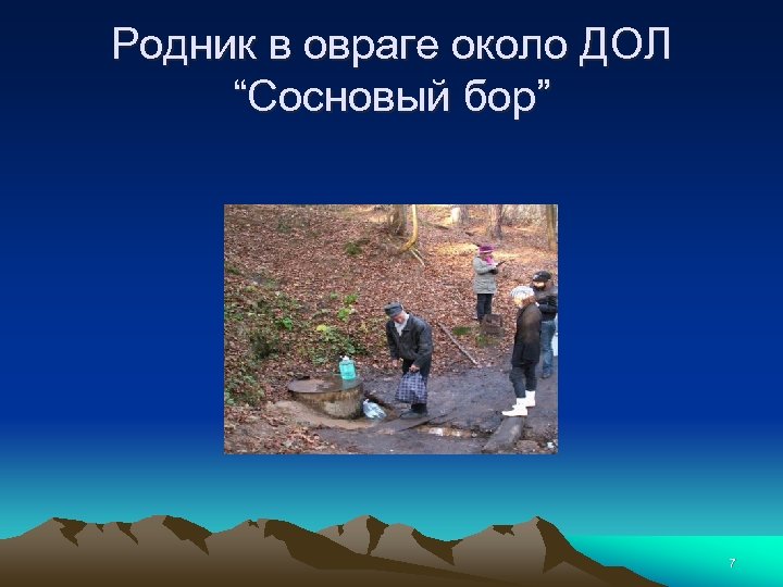 Родник в овраге около ДОЛ “Сосновый бор” 7 