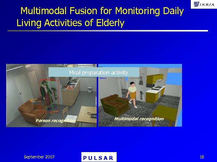 Multimodal Fusion for Monitoring Daily Living Activities of Elderly Meal preparation activity Multimodal recognition