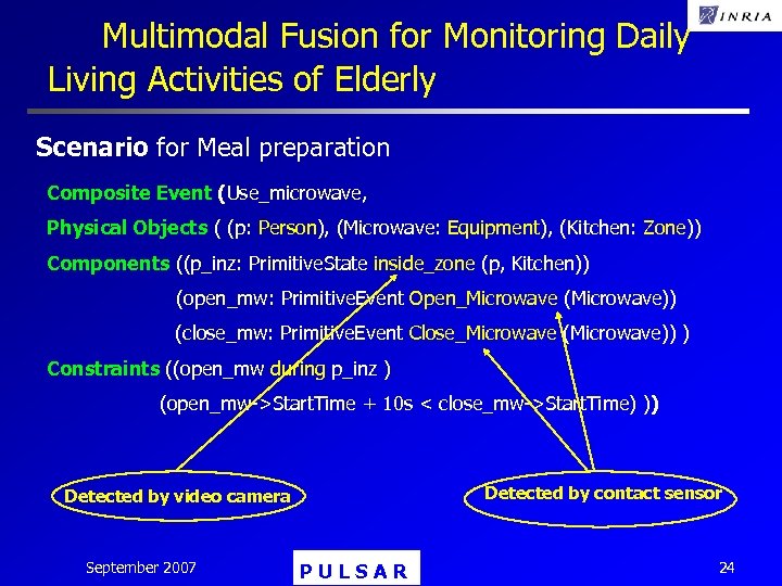 Multimodal Fusion for Monitoring Daily Living Activities of Elderly Scenario for Meal preparation Composite