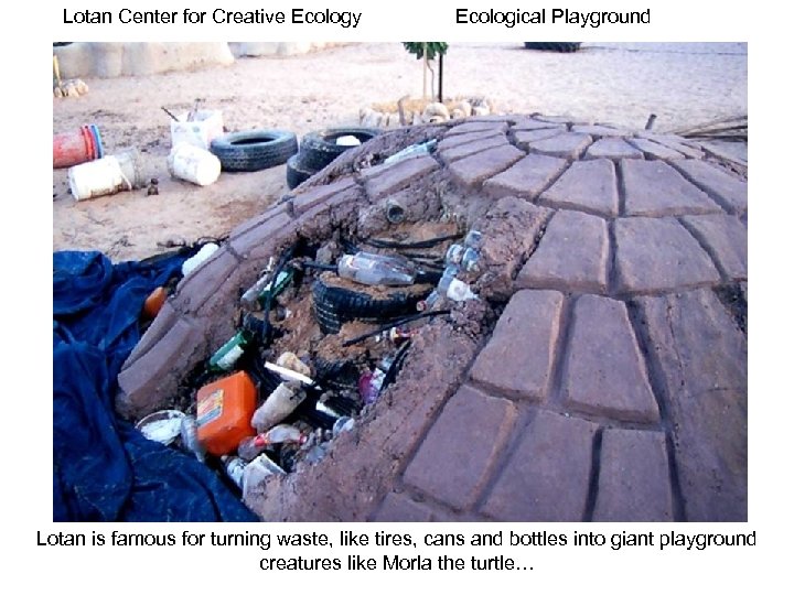 Lotan Center for Creative Ecology Ecological Playground Lotan is famous for turning waste, like