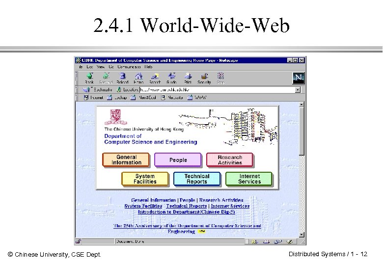 2. 4. 1 World-Wide-Web © Chinese University, CSE Dept. Distributed Systems / 1 -