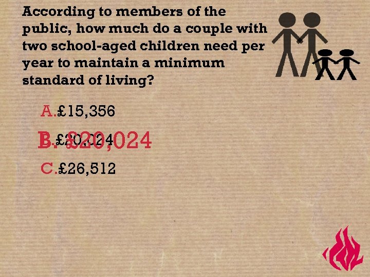According to members of the public, how much do a couple with two school-aged
