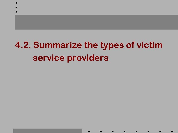 4. 2. Summarize the types of victim service providers 