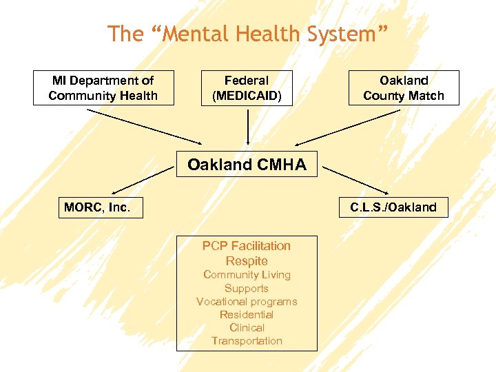 The “Mental Health System” MI Department of Community Health Federal (MEDICAID) Oakland County Match