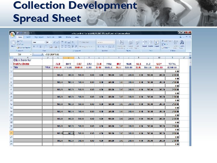 Collection Development Spread Sheet 