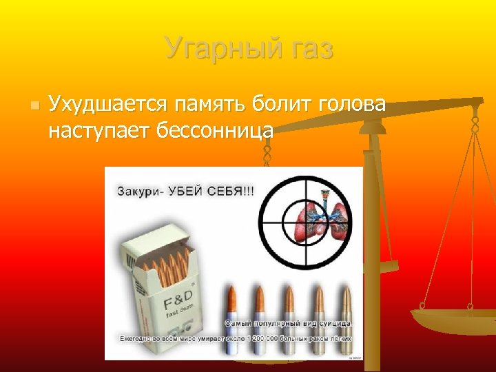 Угарный газ n Ухудшается память болит голова наступает бессонница 