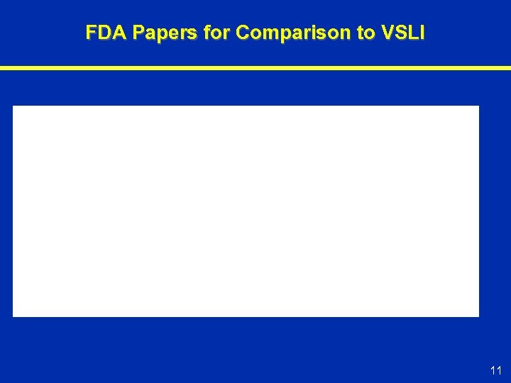 FDA Papers for Comparison to VSLI 11 
