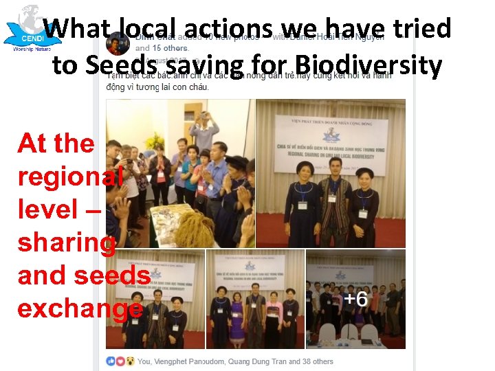 What local actions we have tried to Seeds saving for Biodiversity At the regional