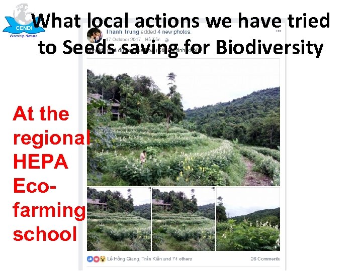 What local actions we have tried to Seeds saving for Biodiversity At the regional