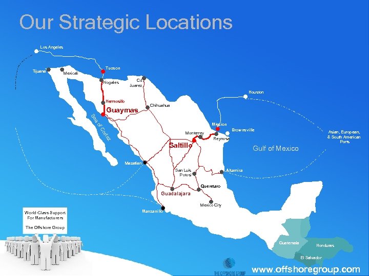 Our Strategic Locations Los Angeles Tijuana Tucson Mexicali Cd. Juarez Nogales Houston Hermosillo Guaymas