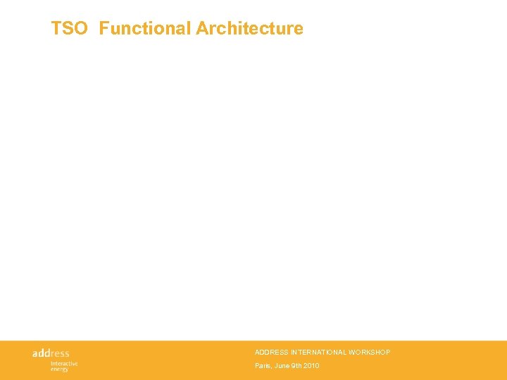 TSO Functional Architecture ADDRESS INTERNATIONAL WORKSHOP Paris, June 9 th 2010 