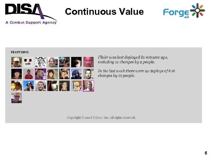 Continuous Value A Combat Support Agency 6 