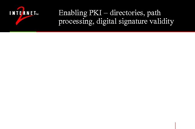 Enabling PKI – directories, path processing, digital signature validity 