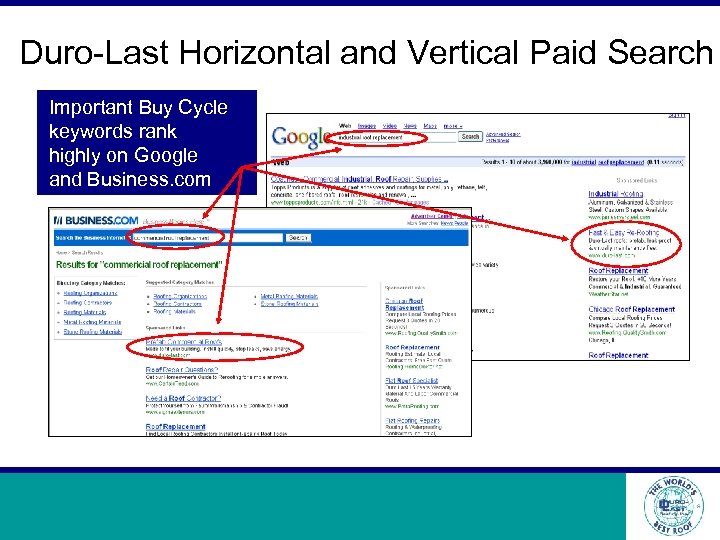 Duro-Last Horizontal and Vertical Paid Search Important Buy Cycle keywords rank highly on Google