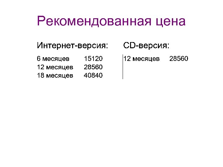 Рекомендованная цена 