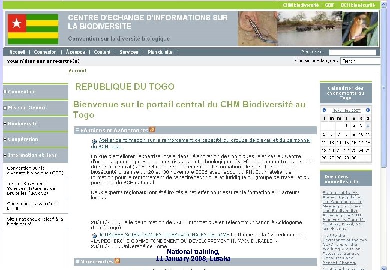 National training, 11 January 2008, Lusaka 