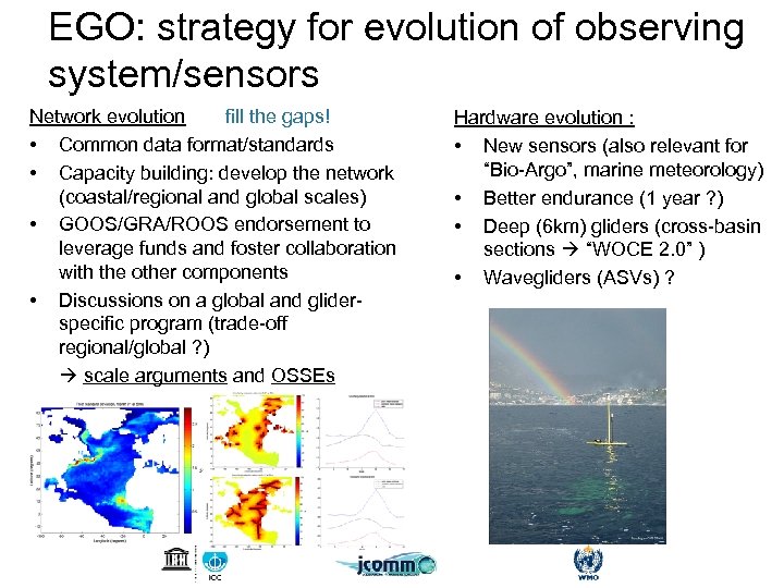 EGO: strategy for evolution of observing system/sensors Network evolution fill the gaps! • Common