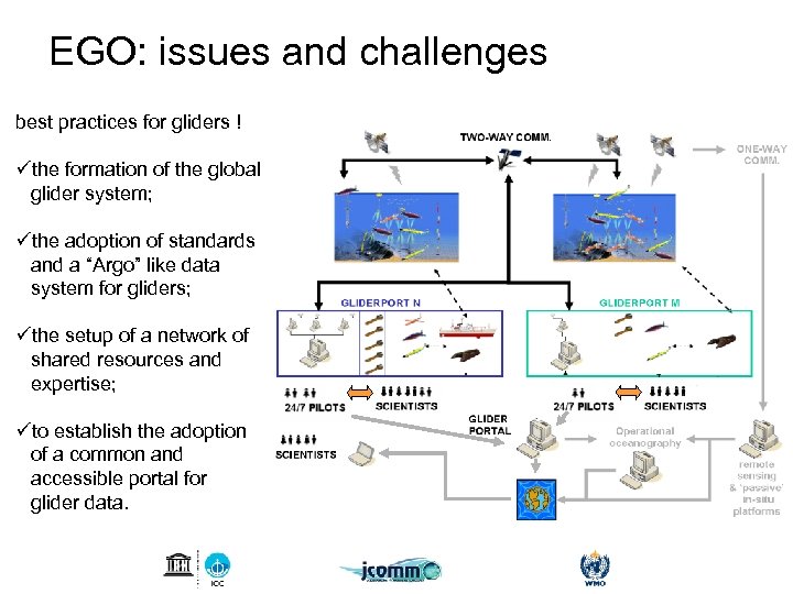EGO: issues and challenges best practices for gliders ! üthe formation of the global