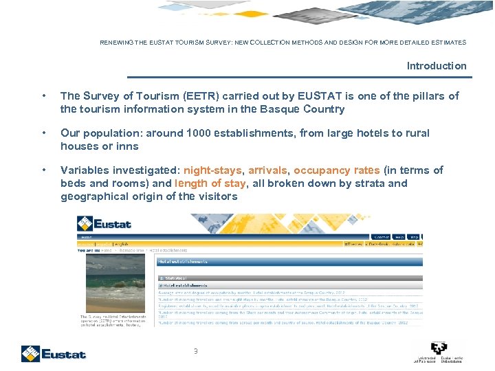 RENEWING THE EUSTAT TOURISM SURVEY: NEW COLLECTION METHODS AND DESIGN FOR MORE DETAILED ESTIMATES