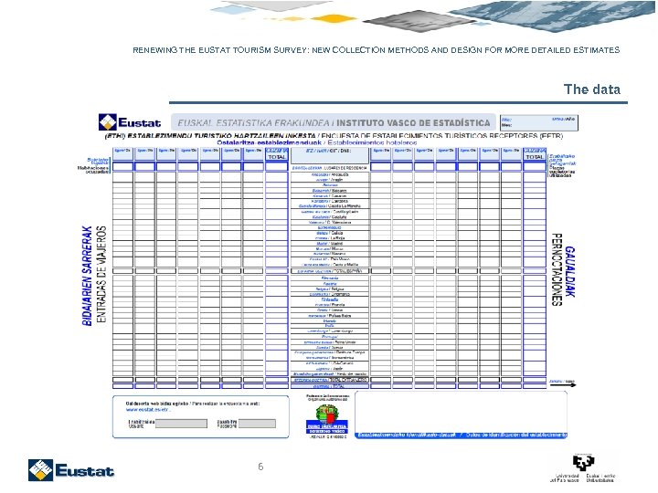 RENEWING THE EUSTAT TOURISM SURVEY: NEW COLLECTION METHODS AND DESIGN FOR MORE DETAILED ESTIMATES
