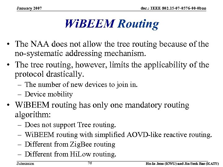 January 2007 doc. : IEEE 802. 15 -07 -0576 -00 -0 ban Wi. BEEM