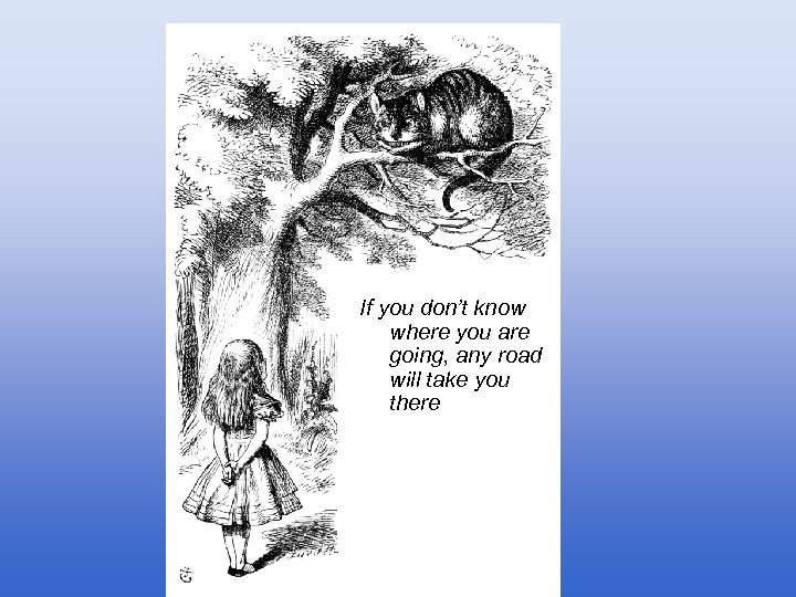 If you don’t know where you are going, any road will take you there