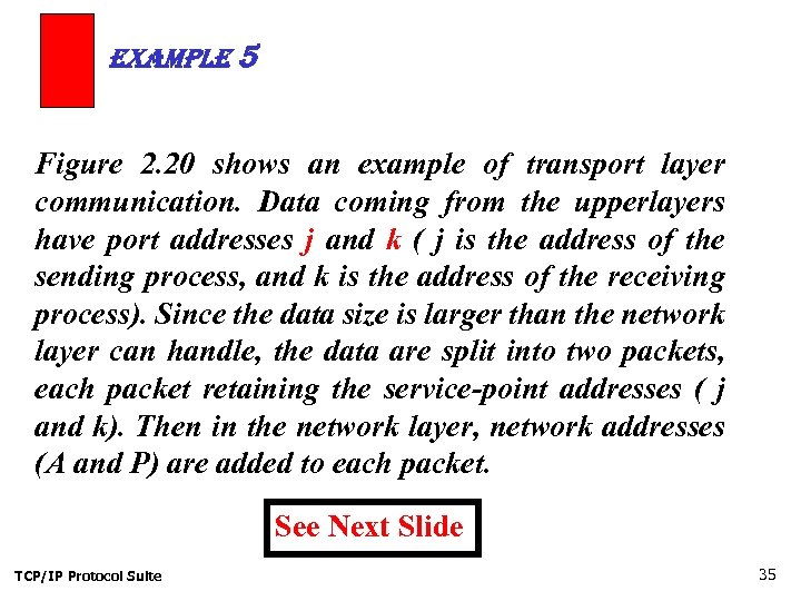 example 5 Figure 2. 20 shows an example of transport layer communication. Data coming