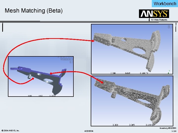 Workbench Mesh Matching (Beta) 8. 1 New Features © 2004 ANSYS, Inc. 4/22/2004 Inventory