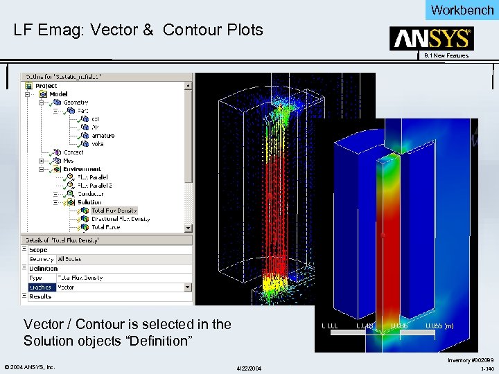 Workbench LF Emag: Vector & Contour Plots 8. 1 New Features Vector / Contour