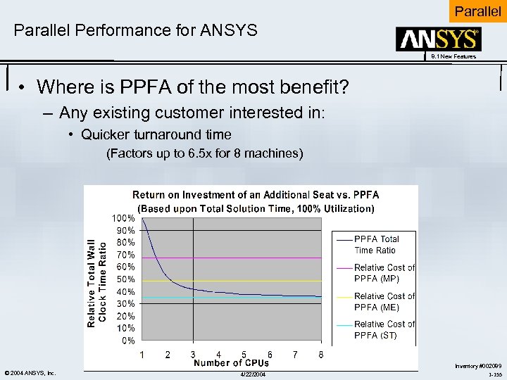 Parallel Performance for ANSYS 8. 1 New Features • Where is PPFA of the
