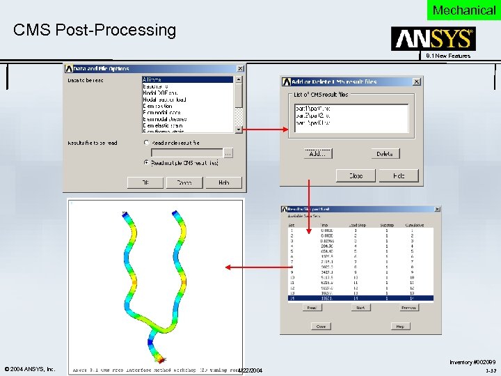 Mechanical CMS Post-Processing 8. 1 New Features © 2004 ANSYS, Inc. 4/22/2004 Inventory #002089