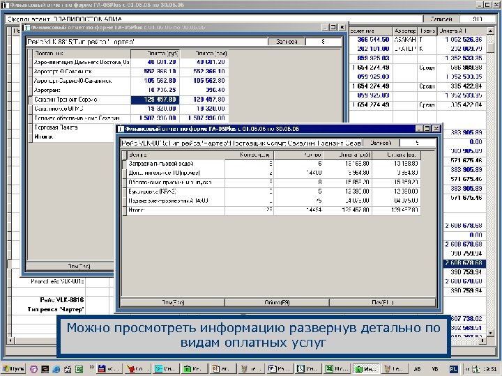 Можно просмотреть информацию развернув детально по видам оплатных услуг 
