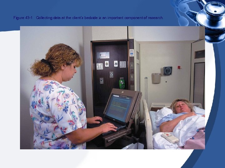 Figure 43 -1 Collecting data at the client’s bedside is an important component of