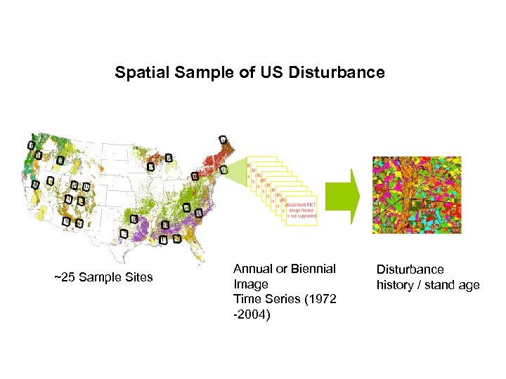 Spatial Sample of US Disturbance ~25 Sample Sites Annual or Biennial Image Time Series