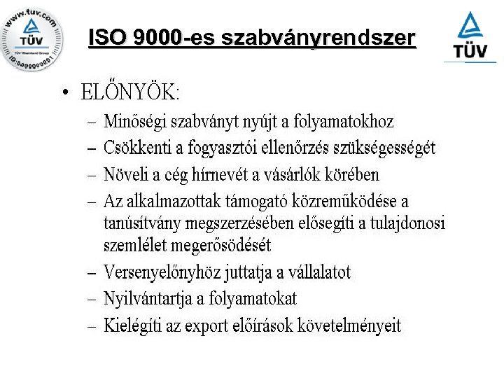 ISO 9000 -es szabványrendszer 