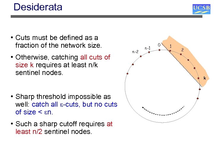 Desiderata • Cuts must be defined as a fraction of the network size. •