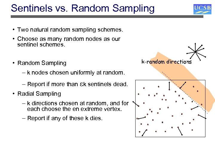 Sentinels vs. Random Sampling • Two natural random sampling schemes. • Choose as many